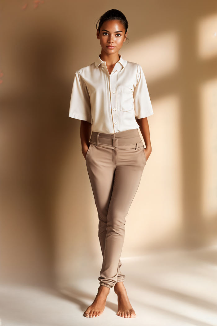 LINEN BLEND CAMP SHIRT