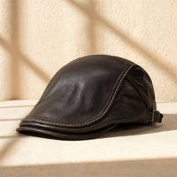 HERITAGE LEATHER NEWSBOY CAP