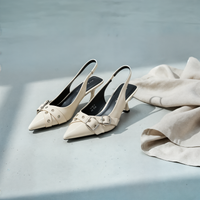 IVORY SLINGBACK KITTEN HEEL