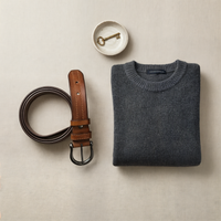 FULL-GRAIN LEATHER PIN BELT