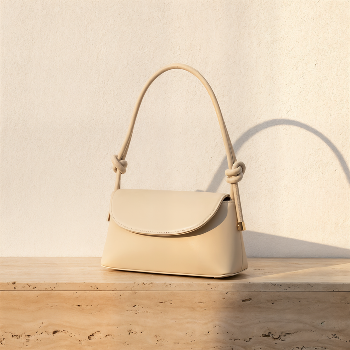 KNOT HANDLE STRUCTURED SHOULDER BAG