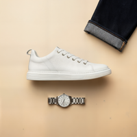 PEBBLED LEATHER COURT SNEAKER