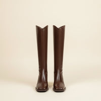 CHESTNUT V-CUT RIDING BOOT