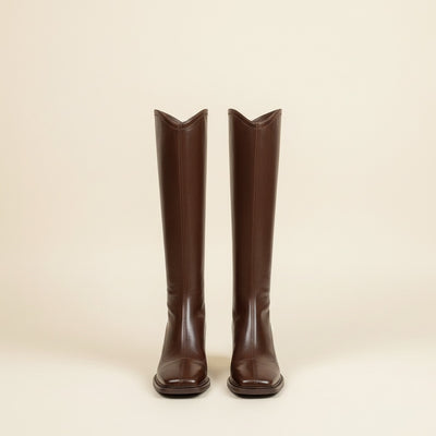 CHESTNUT V-CUT RIDING BOOT