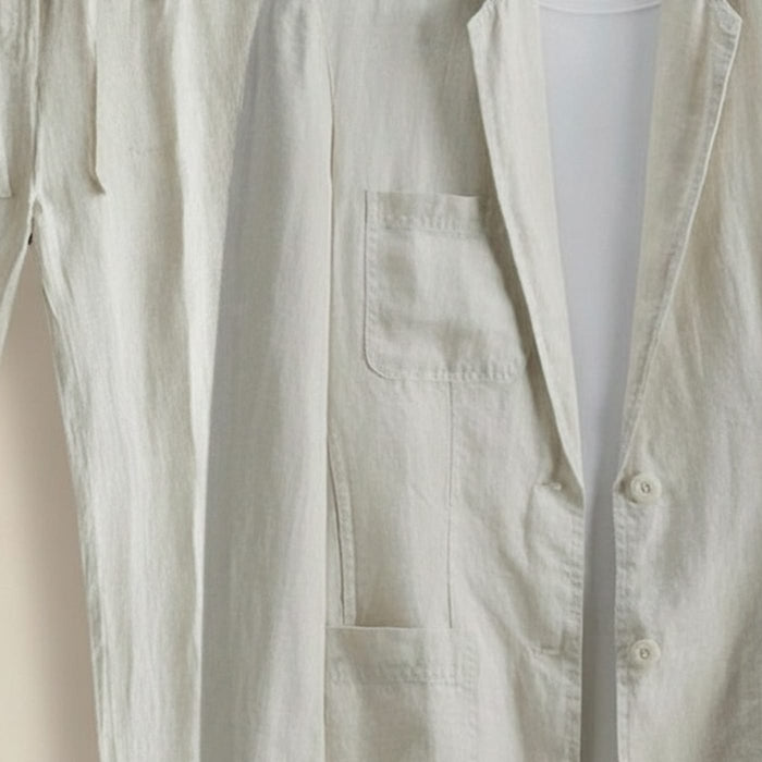 UNSTRUCTURED IVORY LINEN SUIT