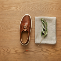 WASHED COGNAC MOC-TOE DECK SHOE