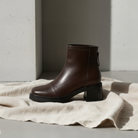 ESPRESSO SQUARE-TOE BLOCK HEEL BOOT