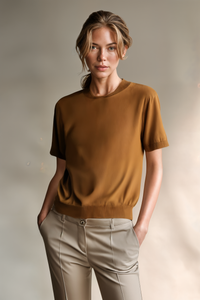 SILK BLEND MOCK NECK KNIT