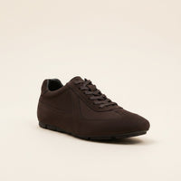 SUEDE LOW TRAINER IN ESPRESSO