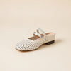 WOVEN IVORY MARY JANE MULE