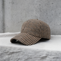 HOUNDSTOOTH SIX-PANEL WOOL CAP