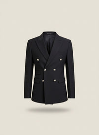DOUBLE-BREASTED PEAK LAPEL BLAZER