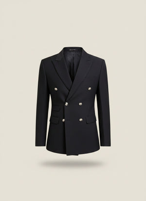 DOUBLE-BREASTED PEAK LAPEL BLAZER