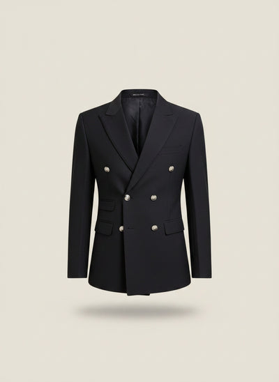 DOUBLE-BREASTED PEAK LAPEL BLAZER