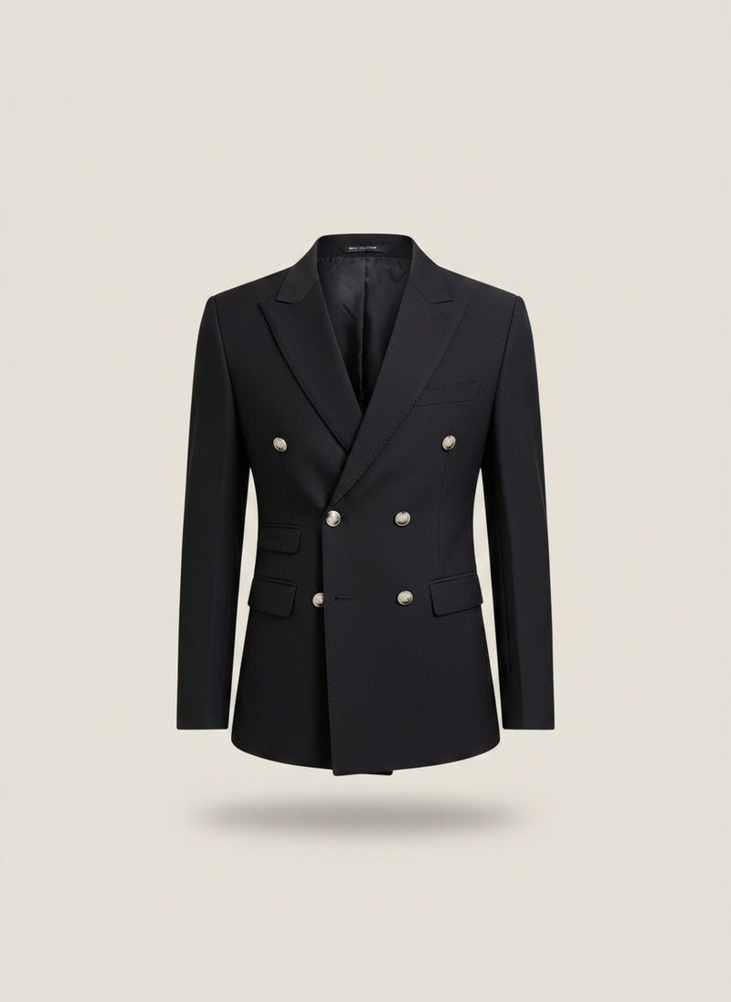 DOUBLE-BREASTED PEAK LAPEL BLAZER