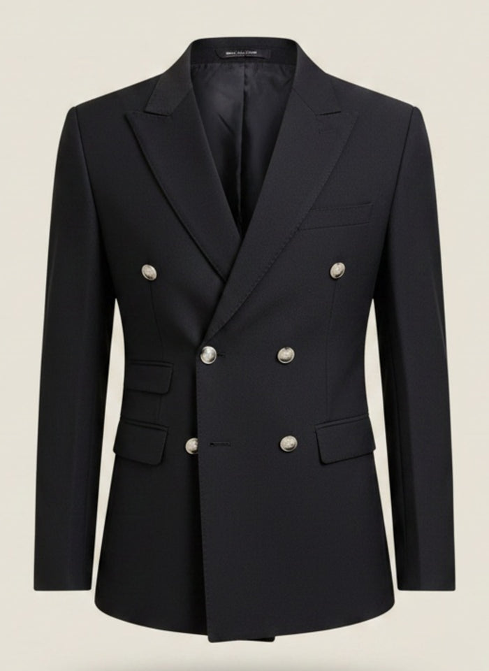 DOUBLE-BREASTED PEAK LAPEL BLAZER