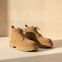 CAMEL SUEDE LUG DERBY BOOT