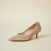 BLUSH POINTED KITTEN HEEL PUMP