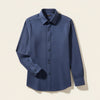 BRUSHED WOOL-BLEND POINT COLLAR SHIRT