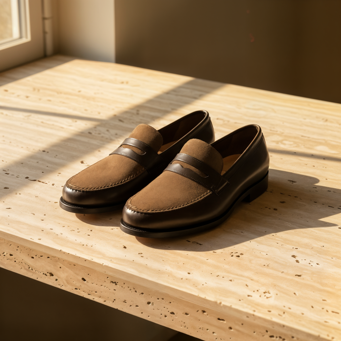 TWO-TONE SADDLE PENNY LOAFER
