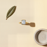 BEZEL EMERALD-CUT MOISSANITE RING