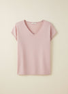 SILK-WOOL V-NECK KNIT TEE