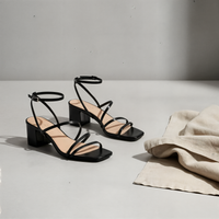 CROSSOVER STRAP BLOCK HEEL SANDAL