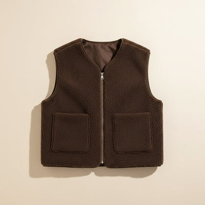 SHEARLING ZIP FLEECE VEST