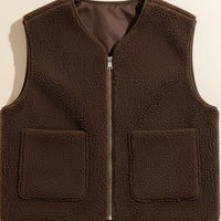 SHEARLING ZIP FLEECE VEST