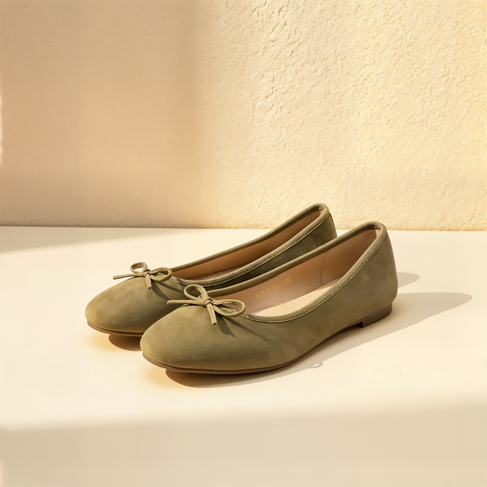 SUEDE BOW BALLET FLAT