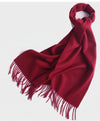 BURGUNDY CASHMERE FRINGE SCARF