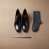 SQUARE-TOE LEATHER CHELSEA BOOT