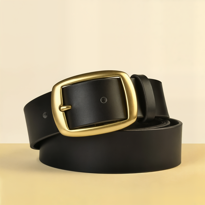 ITALIAN LEATHER BRASS PIN BELT