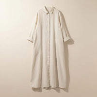 LONG LINEN SHIRT DRESS