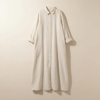 LONG LINEN SHIRT DRESS