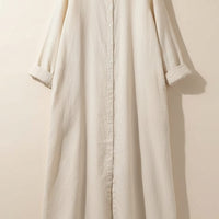 LONG LINEN SHIRT DRESS