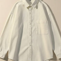 IVORY COTTON TWILL LAYERING SHIRT