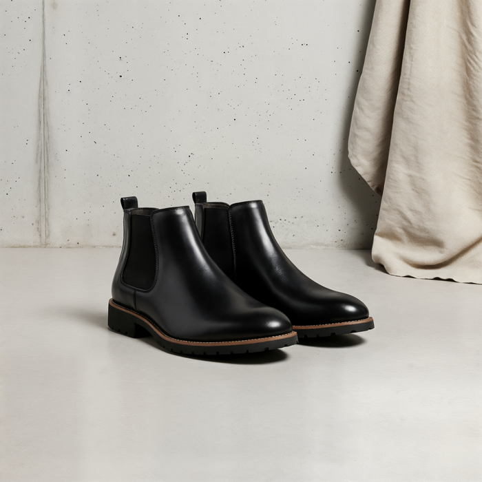 LUGGED LEATHER CHELSEA BOOT