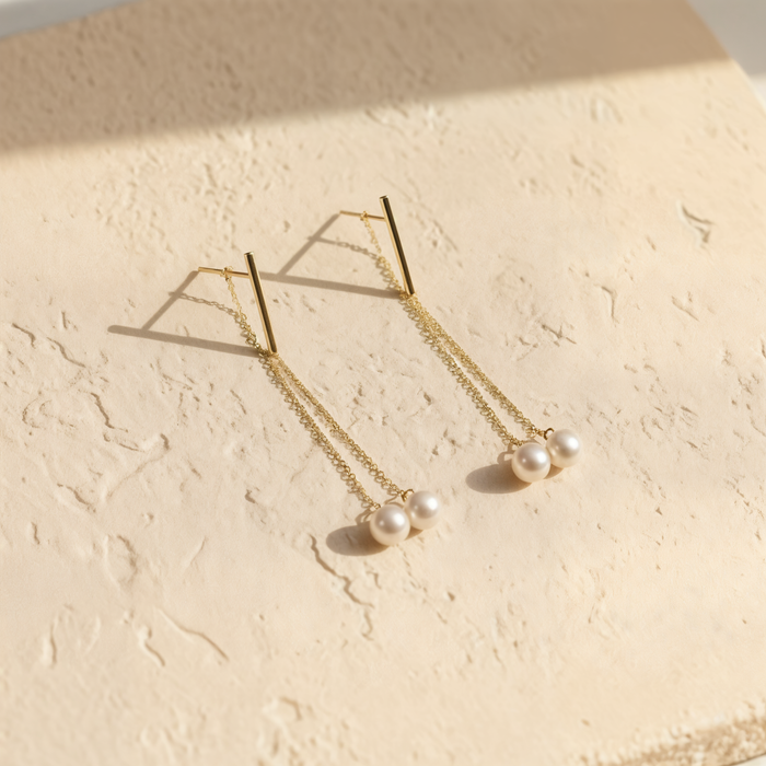 AKOYA THREADER DROP EARRINGS