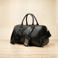 PEBBLED LEATHER WEEKEND HOLDALL