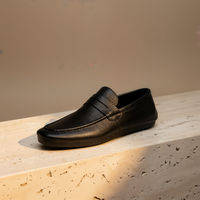 PEBBLED LEATHER PENNY LOAFER