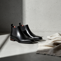 SQUARE-TOE LEATHER CHELSEA BOOT