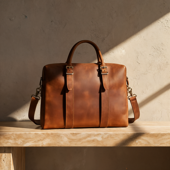 CRAZY HORSE LEATHER BRIEFCASE