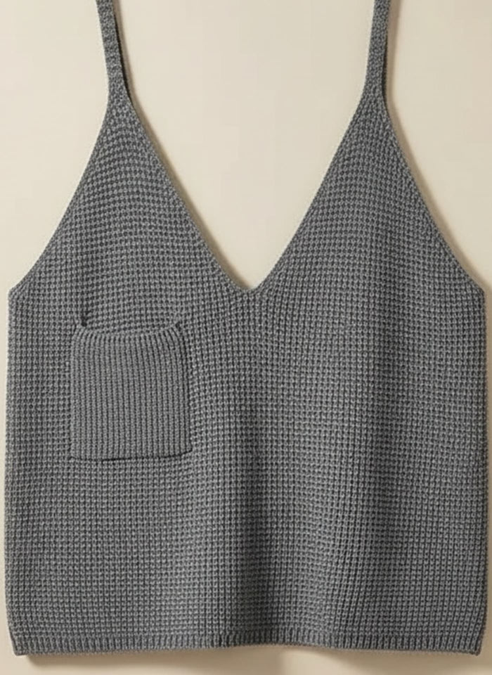 OVERSIZED V-NECK KNIT VEST