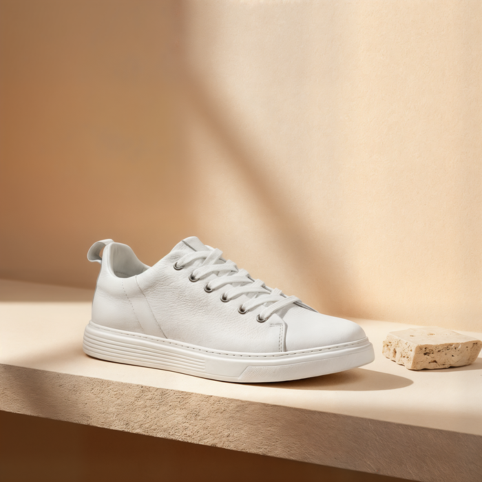 PEBBLED LEATHER RETRO SNEAKER