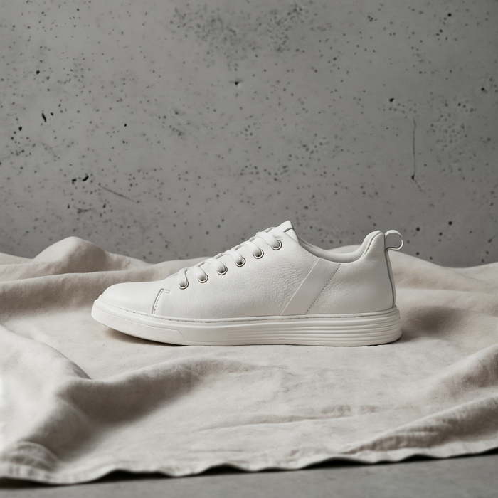 LOW COURT PEBBLED LEATHER SNEAKER