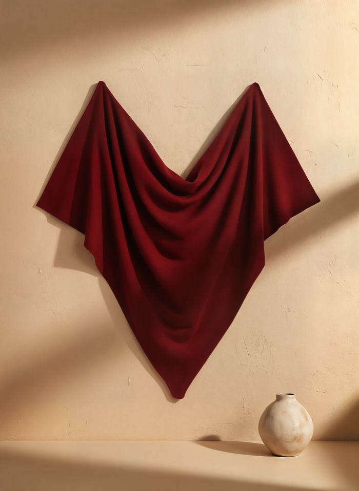 BURGUNDY WOOL TRIANGLE SCARF