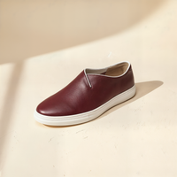 BURGUNDY LEATHER SLIP-ON LOAFER
