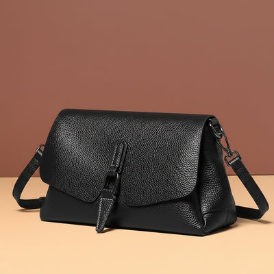 PEBBLED LEATHER FLAP CROSSBODY