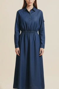 INDIGO DENIM UTILITY SHIRTDRESS